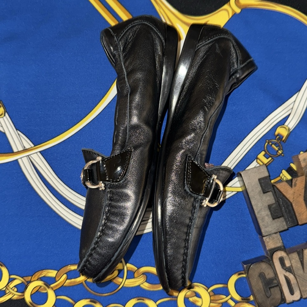 🇮🇹AGL ATTILO GIUSTI LEIMBRUNI ‘Jenah’ Horse-bit Black Leather Driving Lo…